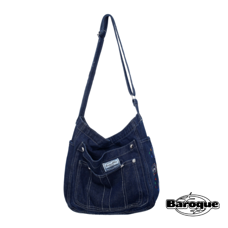 Dark Blue Y2K Shoulder Book Bag