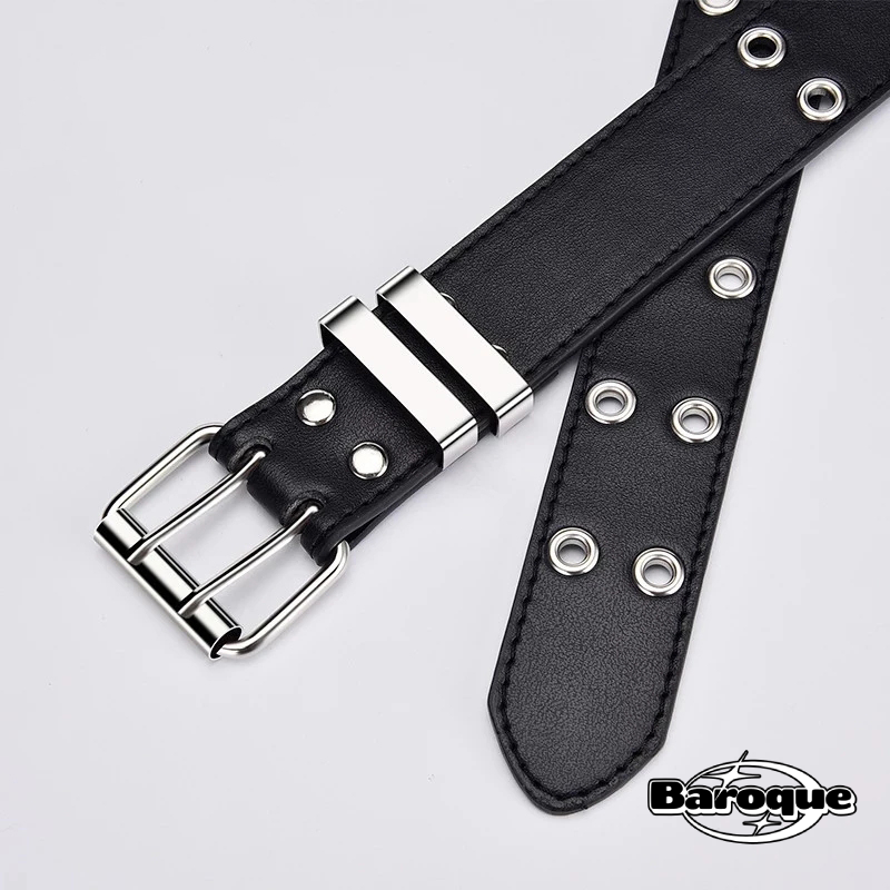 Y2K LEATHER CHAIN BELT