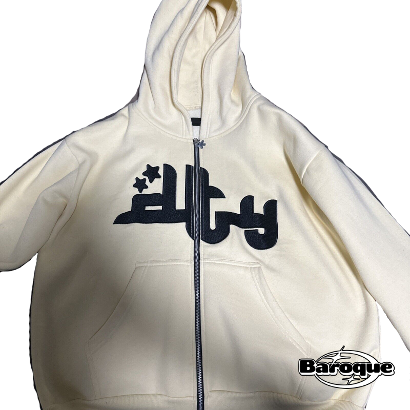 WHITE DIVIDE THE YOUTH ZIP UP HOODIE