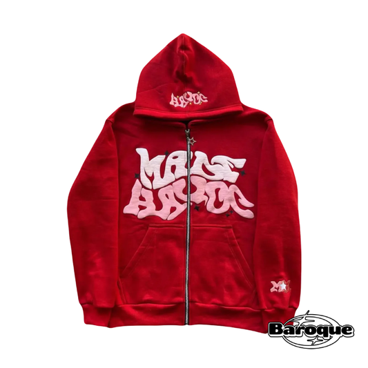 RED MADE HAVOC ZIP UP HOODIE