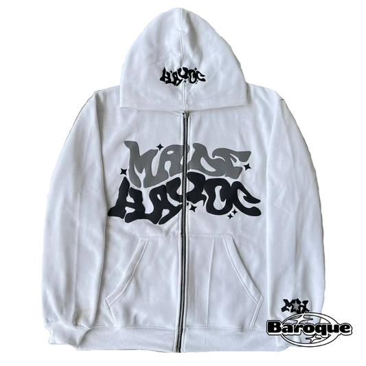 WHITE MADE HAVOC ZIP UP HOODIE